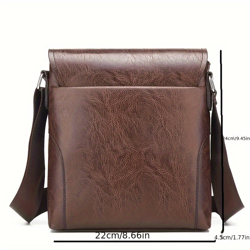 Vintage Luxe PU leren crossbody messenger tas voor mannen