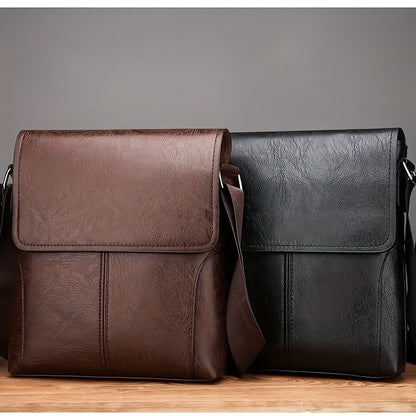Vintage Luxe PU leren crossbody messenger tas voor mannen