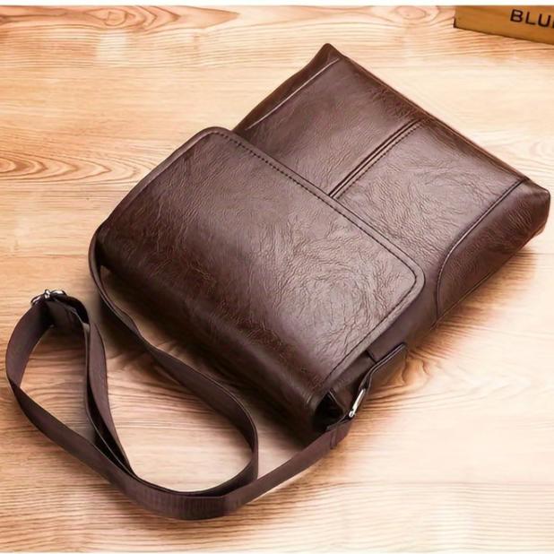 Vintage Luxe PU leren crossbody messenger tas voor mannen