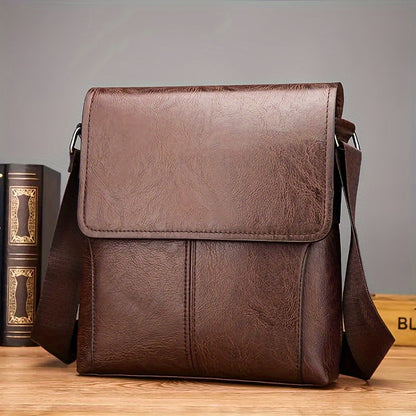 Vintage Luxe PU leren crossbody messenger tas voor mannen