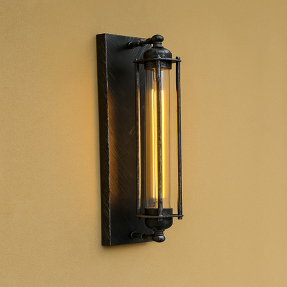Vintage matzwarte LED wandlamp