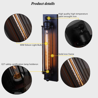 Vintage matzwarte LED wandlamp