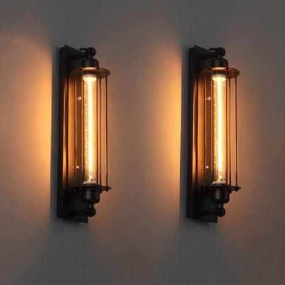 Vintage matzwarte LED wandlamp