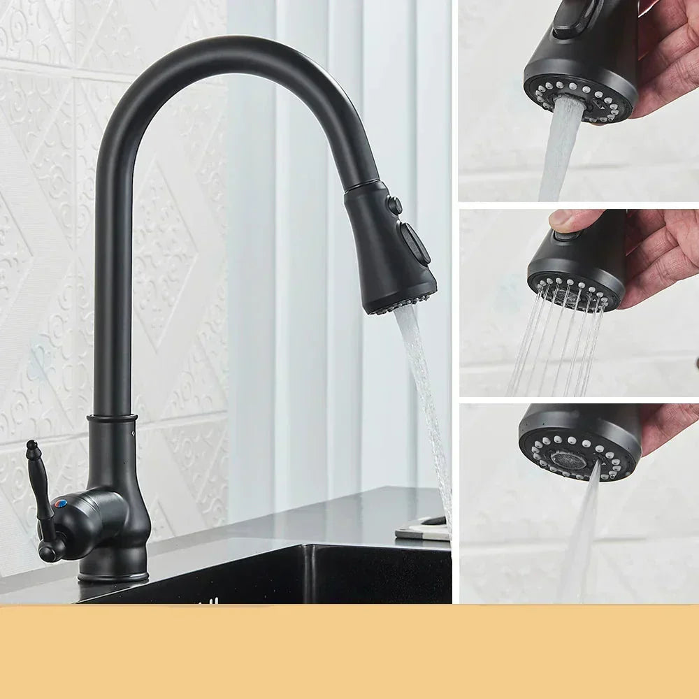 VintageTap antieke messing keukenmengkraan met draaibare uitloop