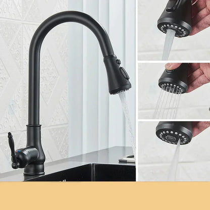 VintageTap antieke messing keukenmengkraan met draaibare uitloop
