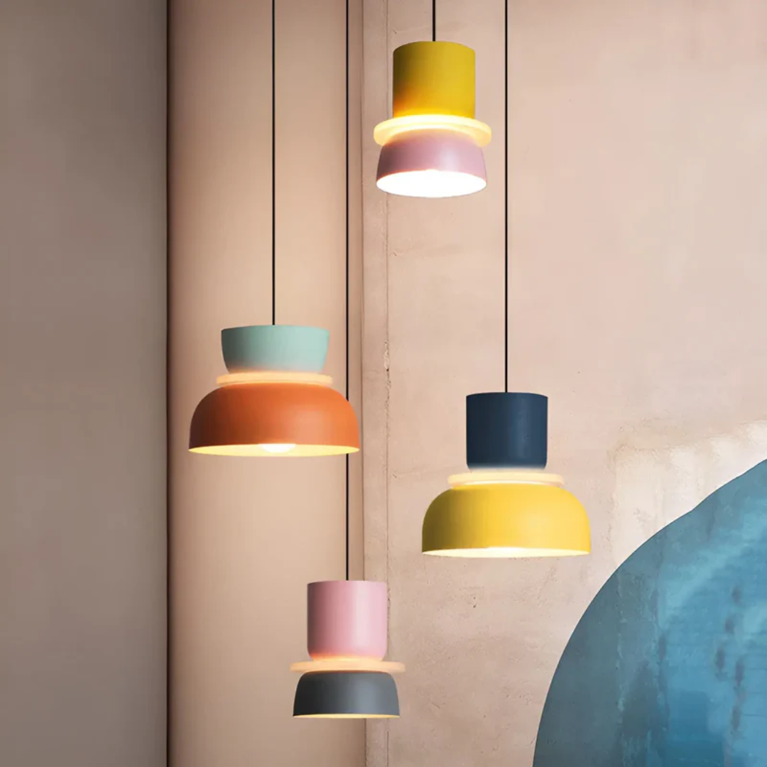 VividGlow macaron LED hanglamp met kleurrijk modern design voor stijlvolle sfeerverlichting