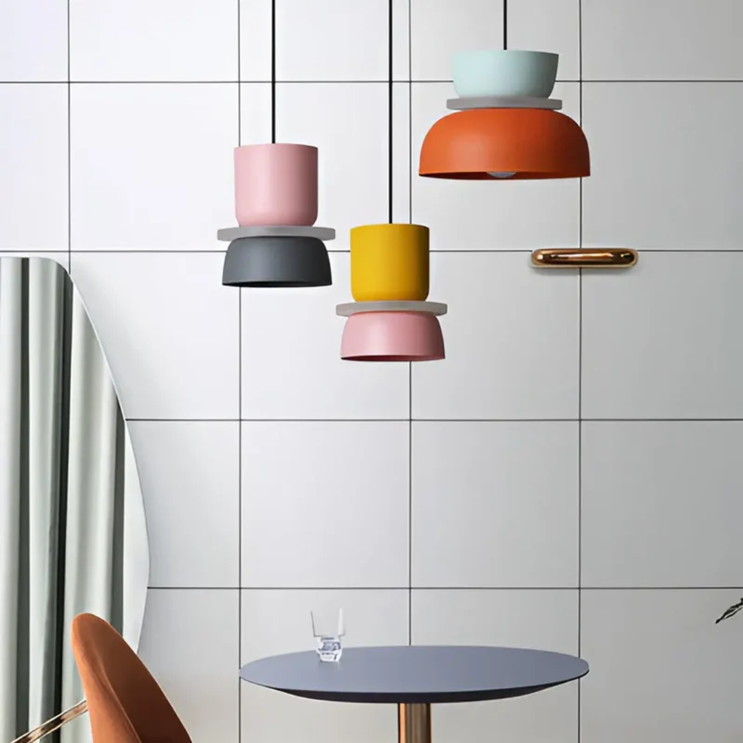 VividGlow macaron LED hanglamp met kleurrijk modern design voor stijlvolle sfeerverlichting