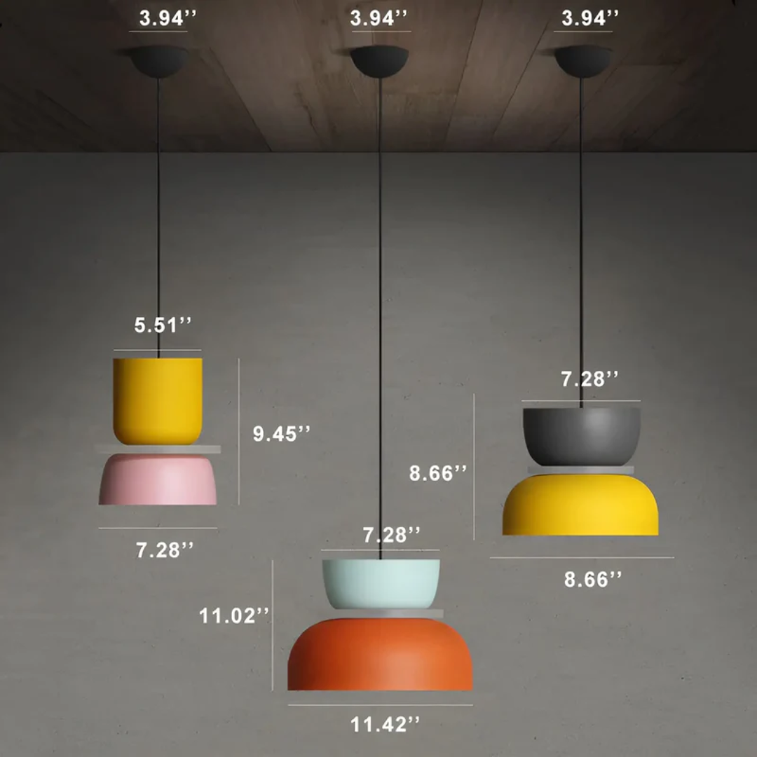 VividGlow macaron LED hanglamp met kleurrijk modern design voor stijlvolle sfeerverlichting