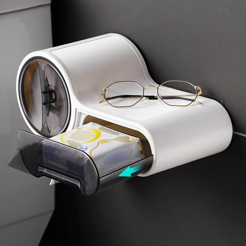 Wandgemonteerde Toiletpapierhouder met Ruimtebesparend Modern Ontwerp