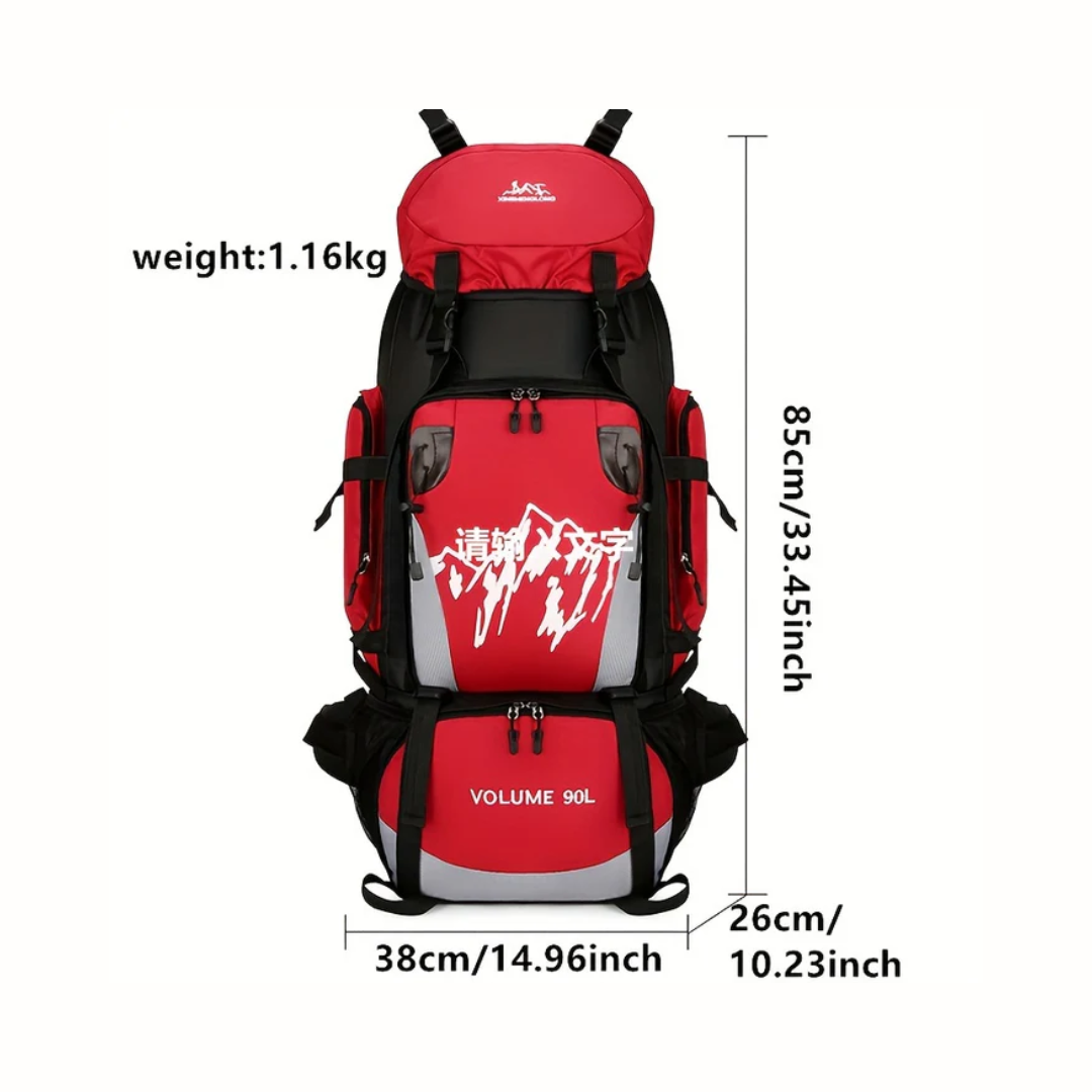 Waterdichte 90L Outdoor Rugzak – Duurzaam & Ruim voor Alle Avonturen