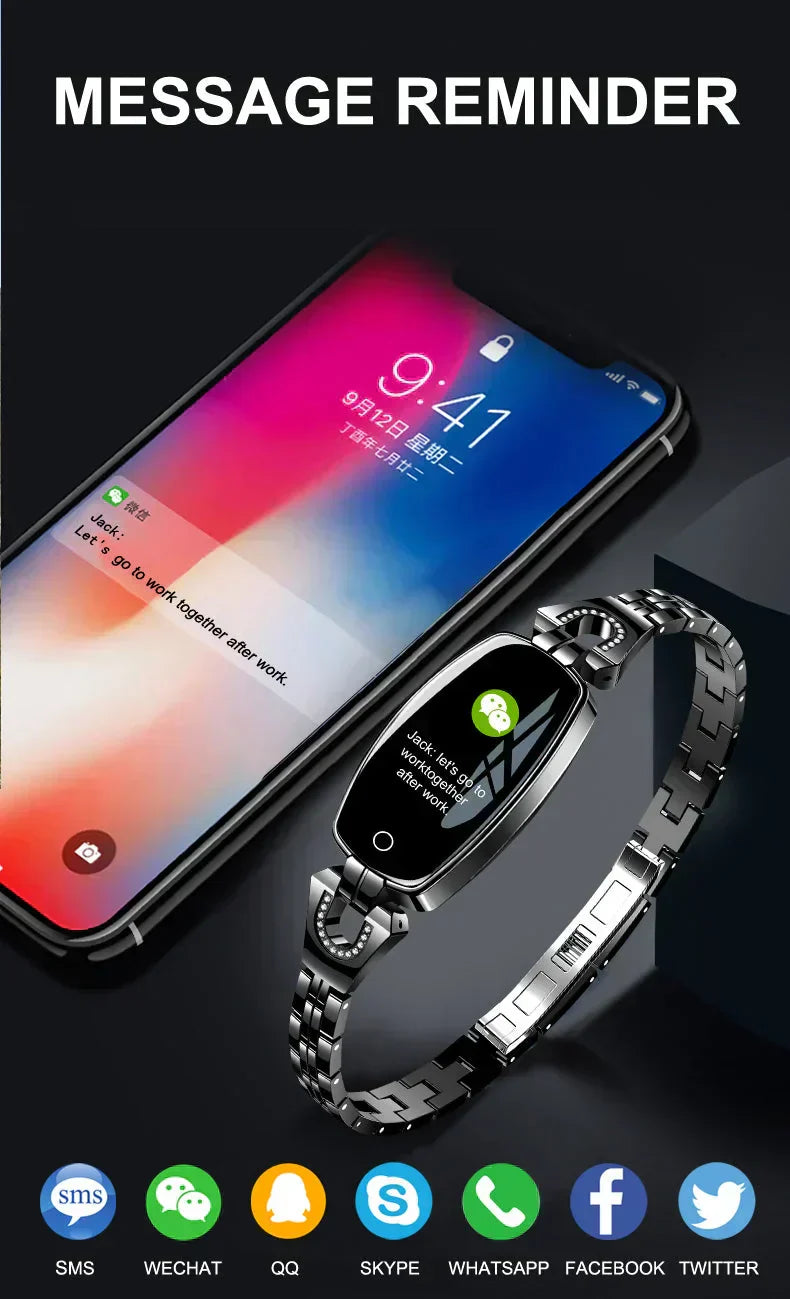 Waterdichte fitness tracker slimme armband met hartslag- en activiteitsmonitoring voor vrouwen