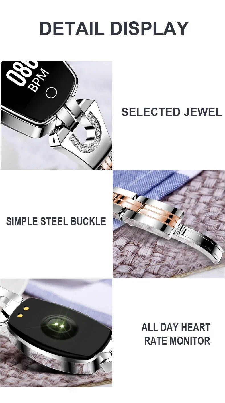 Waterdichte fitness tracker slimme armband met hartslag- en activiteitsmonitoring voor vrouwen