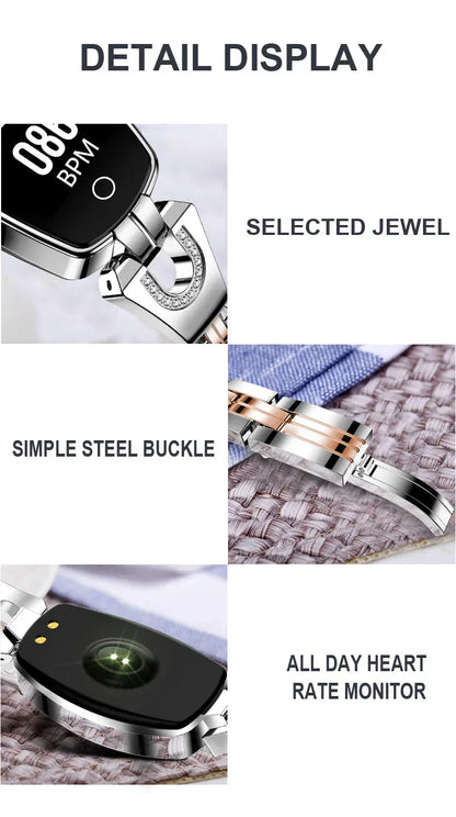 Waterdichte fitness tracker slimme armband met hartslag- en activiteitsmonitoring voor vrouwen