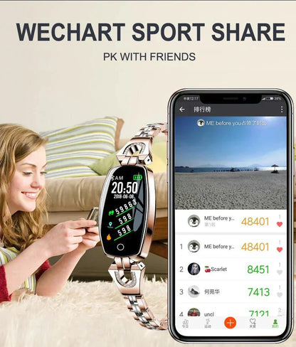 Waterdichte fitness tracker slimme armband met hartslag- en activiteitsmonitoring voor vrouwen