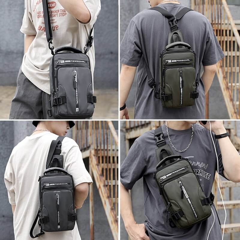 Waterdichte Oxford crossbody tas anti-diefstal schoudertas met USB-oplader