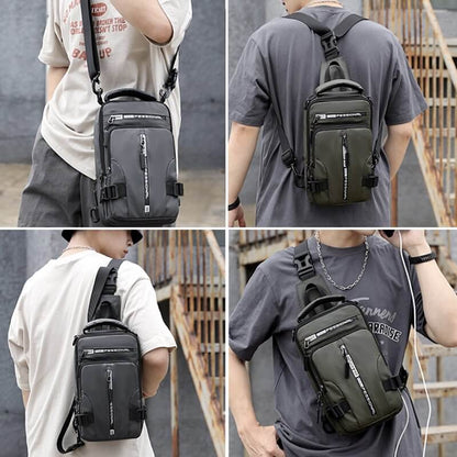Waterdichte Oxford crossbody tas anti-diefstal schoudertas met USB-oplader
