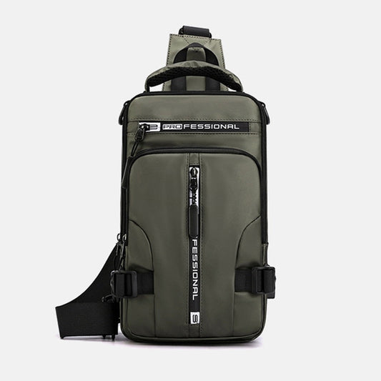 Waterproof Oxford Crossbody Bag Anti Theft Sling with USB Charging
