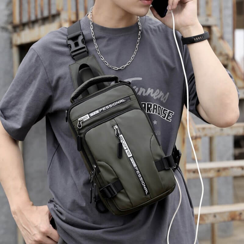 Waterdichte Oxford crossbody tas anti-diefstal schoudertas met USB-oplader