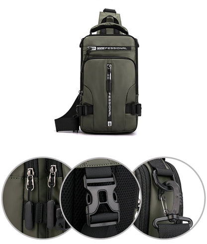 Waterdichte Oxford crossbody tas anti-diefstal schoudertas met USB-oplader