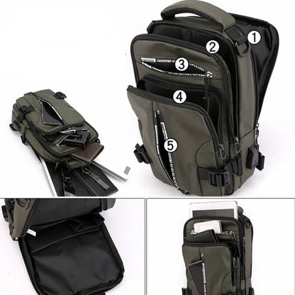 Waterdichte Oxford crossbody tas anti-diefstal schoudertas met USB-oplader