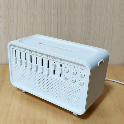 Witgeluidmachine met Verdamper Nachtlampje en Bluetooth Speaker