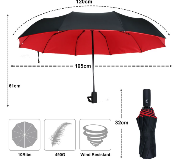 Winddichte stormparaplu compacte lichte automatische reisparaplu