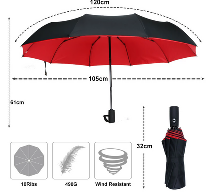 Winddichte stormparaplu compacte lichte automatische reisparaplu