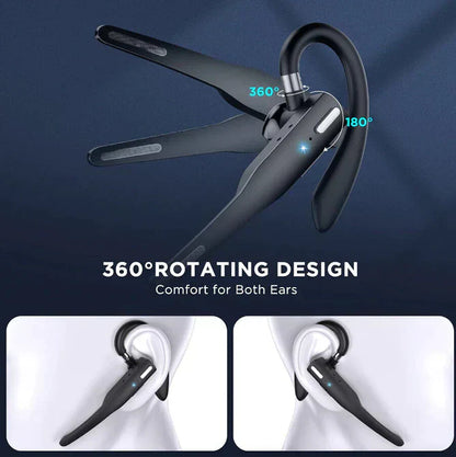 Draadloze Bluetooth headset met dubbele microfoon, ruisonderdrukking en lange batterijduur