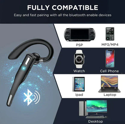 Draadloze Bluetooth headset met dubbele microfoon, ruisonderdrukking en lange batterijduur