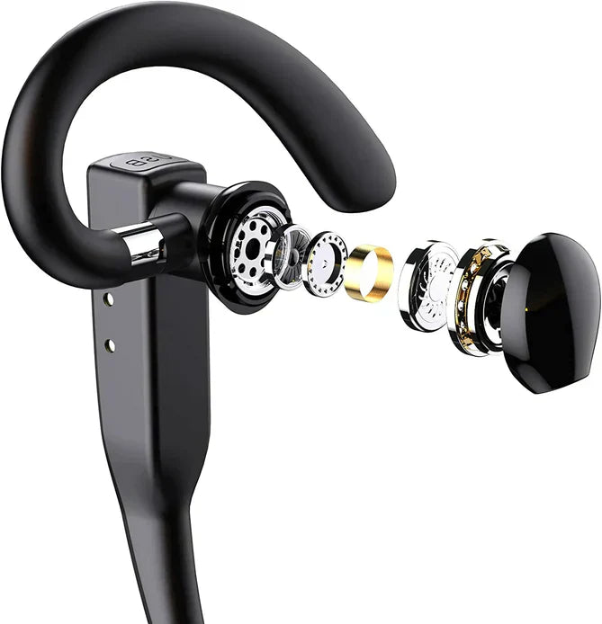 Draadloze Bluetooth headset met dubbele microfoon, ruisonderdrukking en lange batterijduur