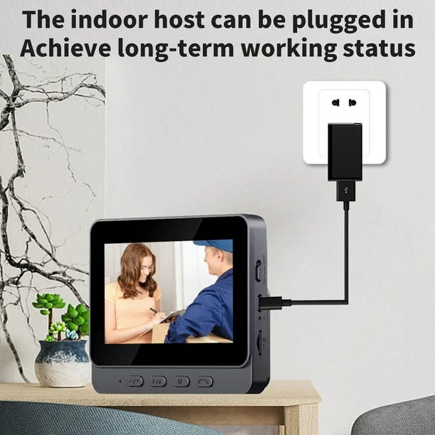 Draadloze HD deurbelcamera met 4,3 inch IPS-display en oplaadbare batterij