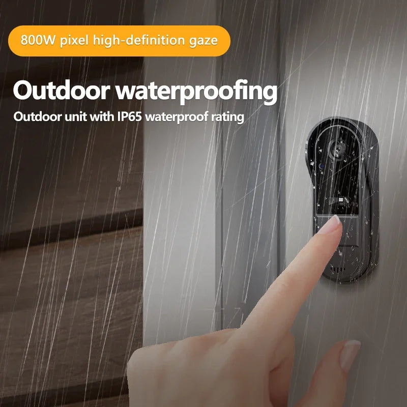 Draadloze video deurbel met intercom en 4,3 inch scherm