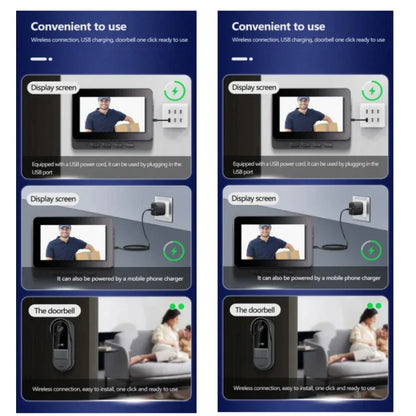 Draadloze video deurbel met intercom en 4,3 inch scherm