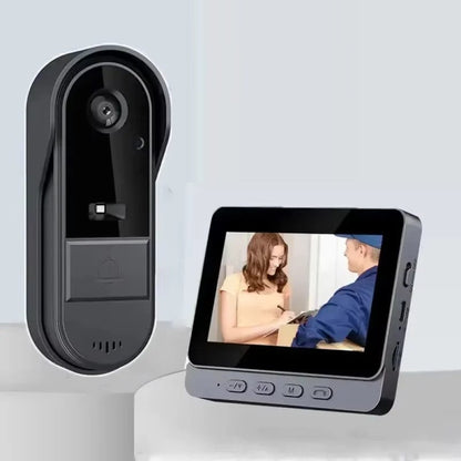 Draadloze video deurbel met intercom en 4,3 inch scherm