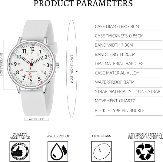 Dames Clip-On Fob Horloge Siliconen Waterdicht Ontwerp