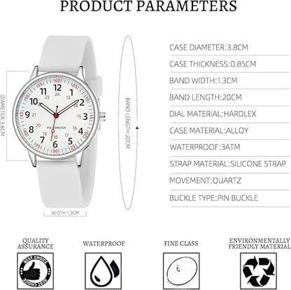 Dames Clip-On Fob Horloge Siliconen Waterdicht Ontwerp