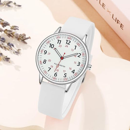 Dames Clip-On Fob Horloge Siliconen Waterdicht Ontwerp