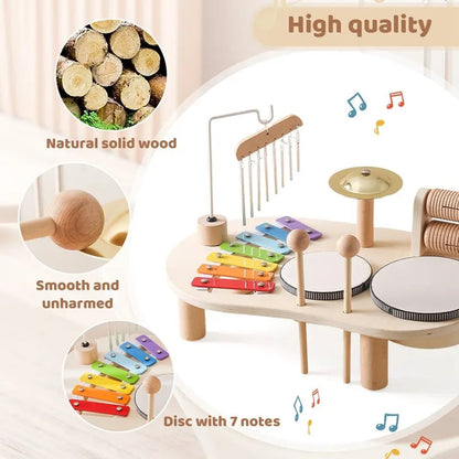 Houten Muziekstation Multi-instrument Speelgoed voor Kinderen