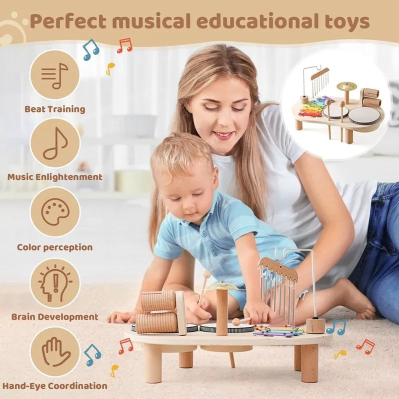 Houten Muziekstation Multi-instrument Speelgoed voor Kinderen