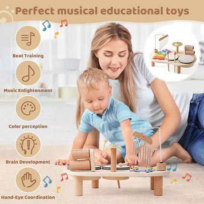 Houten Muziekstation Multi-instrument Speelgoed voor Kinderen