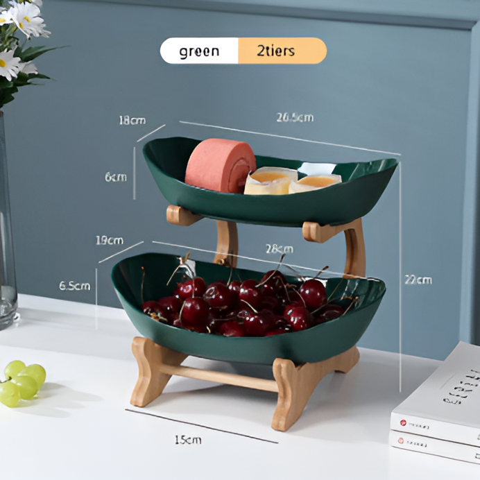 Houten Gelaagde Fruitkom Meerlaagse Displaystandaard
