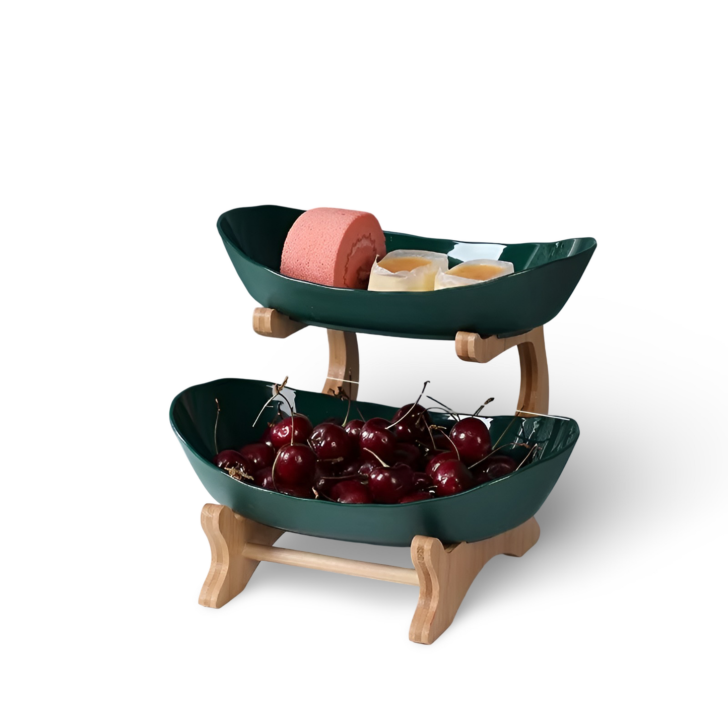 Houten Gelaagde Fruitkom Meerlaagse Displaystandaard