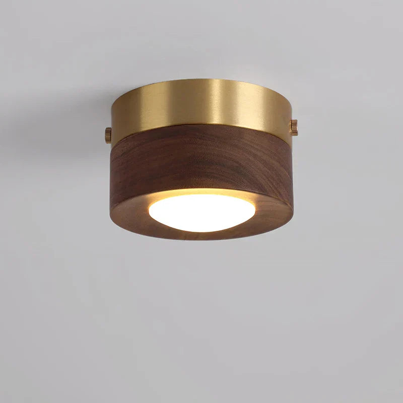 WoodenGlow walnoot LED plafondlamp moderne houten spot