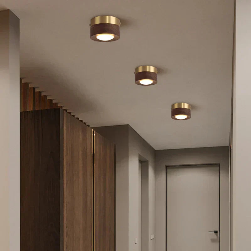 WoodenGlow walnoot LED plafondlamp moderne houten spot