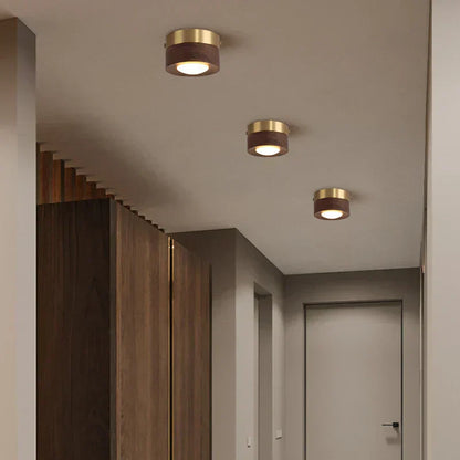 WoodenGlow walnoot LED plafondlamp moderne houten spot