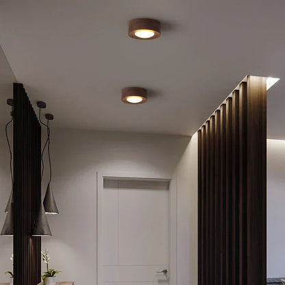WoodenGlow walnoot LED plafondlamp moderne houten spot