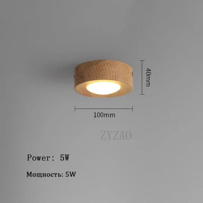 WoodenGlow walnoot LED plafondlamp moderne houten spot