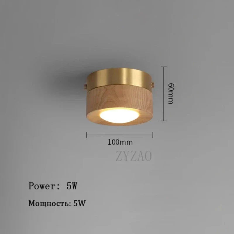 WoodenGlow walnoot LED plafondlamp moderne houten spot