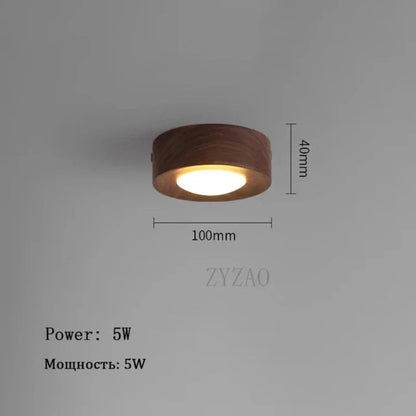 WoodenGlow walnoot LED plafondlamp moderne houten spot
