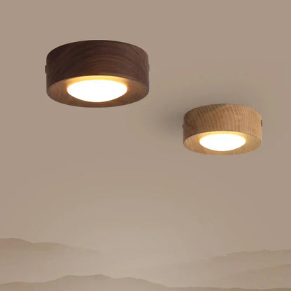 WoodenGlow walnoot LED plafondlamp moderne houten spot